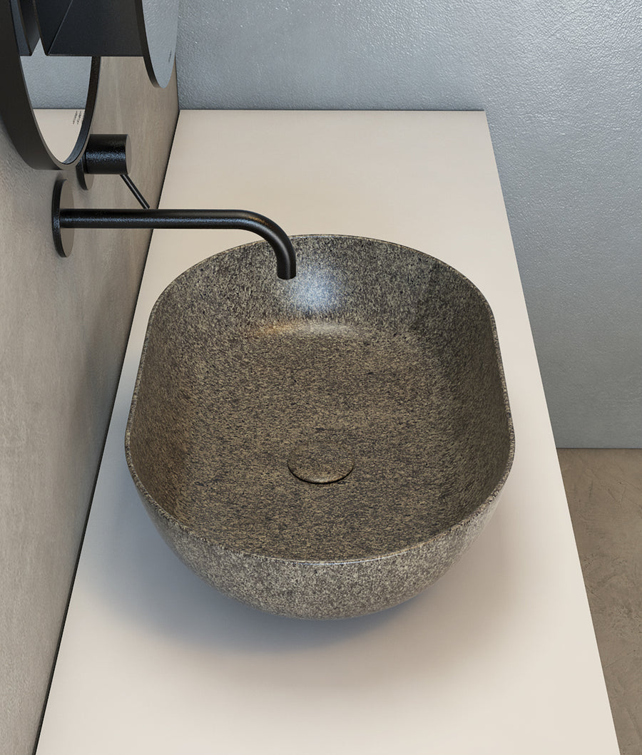 Globo T-Edge Oval Countertop Basin 600mm - Gloss White