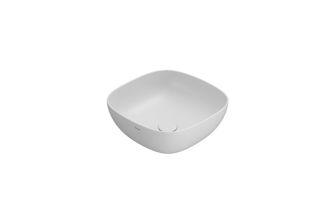 Globo T-Edge Soft Square Countertop Basin 420mm - Gloss White