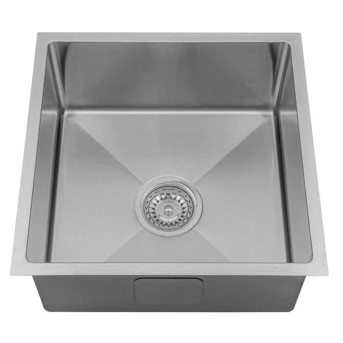 ELIO 440x440x230mm Chrome Stainless Steel Single Bowl Kitchen Sink - Clearance