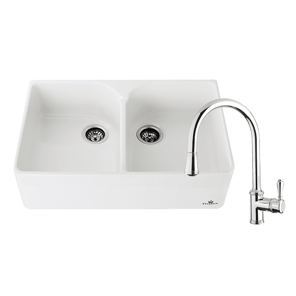 Chambord Clotaire Double Sink & 400674 Kitchen Mixer in Chrome