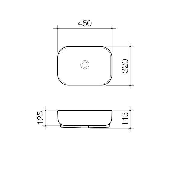 Caroma Luna® Semi Recessed Basin - 0TH - Clearance
