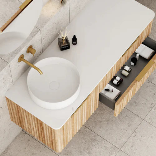 Cassa Design Gravity 1200mm Left Hand Basin Natural Oak Wall Hung Vanity