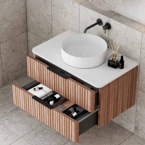 Cassa Design Gravity 750mm Natural Walnut Wall Hung Vanity