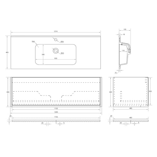 Cassa Design Capture 1200mm Natural Oak Wall Hung Vanity