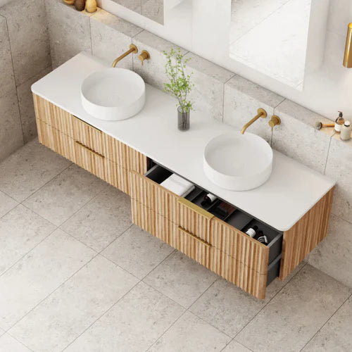 Cassa Design Gravity 1800mm Natural Walnut Wall Hung Vanity