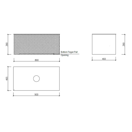 Cassa Design Relievo 900mm Wall Hung Vanity - Oak