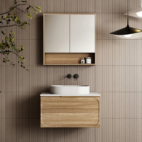 Cassa Design Cicero 750mm Natural Walnut Wall Hung Vanity