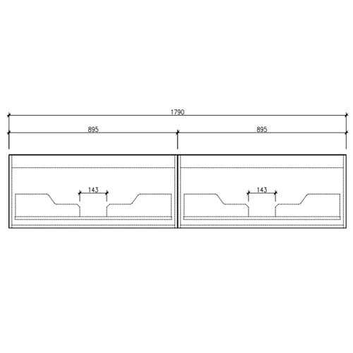 Cassa Design Cicero 1800mm Natural Walnut Wall Hung Vanity