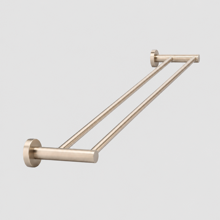 ELIO Ascot Double Towel Rail 750Mm - Brushed Champagne Gold - ELIO-ASC-DTR750-BCG
