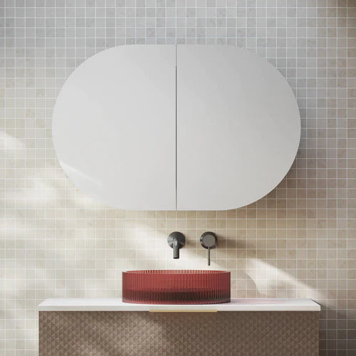 Cassa Design Elli Pill 900 x 600 Shaving Cabinet - Matte White Interior