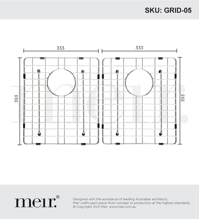 Meir Lavello Protection Grid For Mksp–D760440 (2Pcs) Polished Chrome