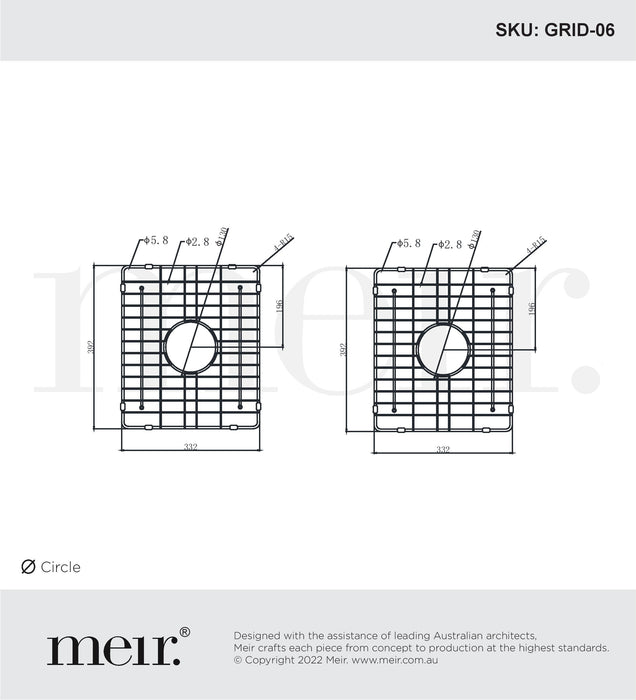 Meir Lavello Protection Grid For Mksp-D1160440D Polished Chrome (2Pcs)