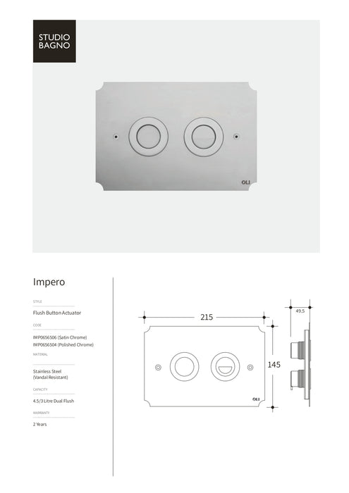 Studio Bagno Impero Pneumatic Flush Button