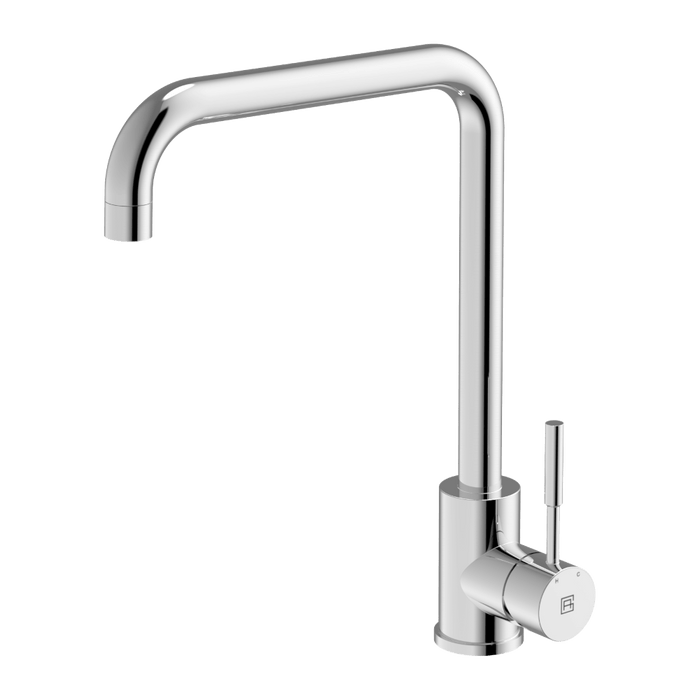 304 Square Neck Brushed Steel Kitchen Mixer