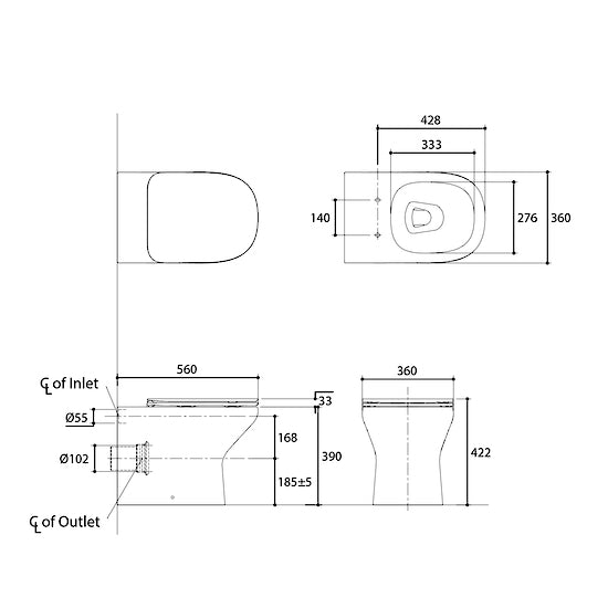 Kohler ModernLife Wall Faced Toilet with Seat