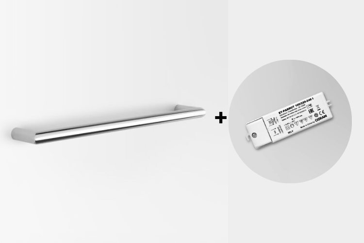 Astra Walker Icon Heated Towel Rail 600mm length a69.58.v2.h.600 The Bathroom Society