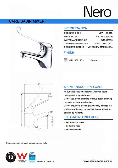 Nero Care Basin Mixer