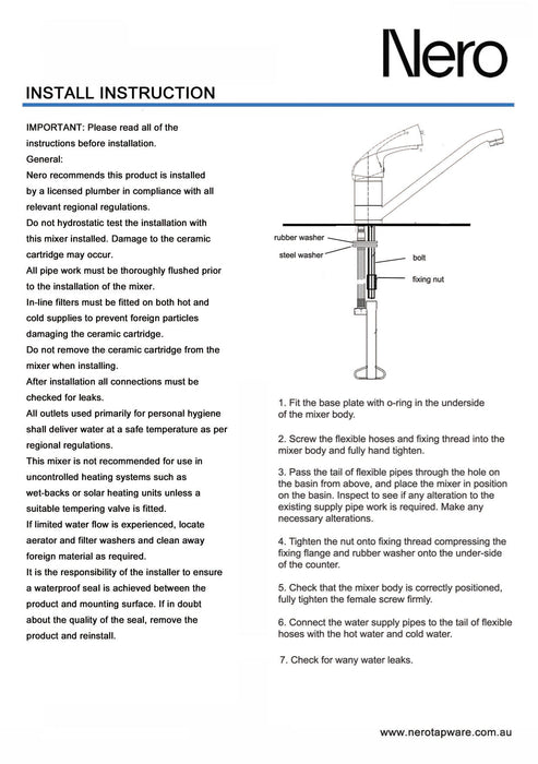 Nero Classic Swivel Basin Mixer (100mm Spout)