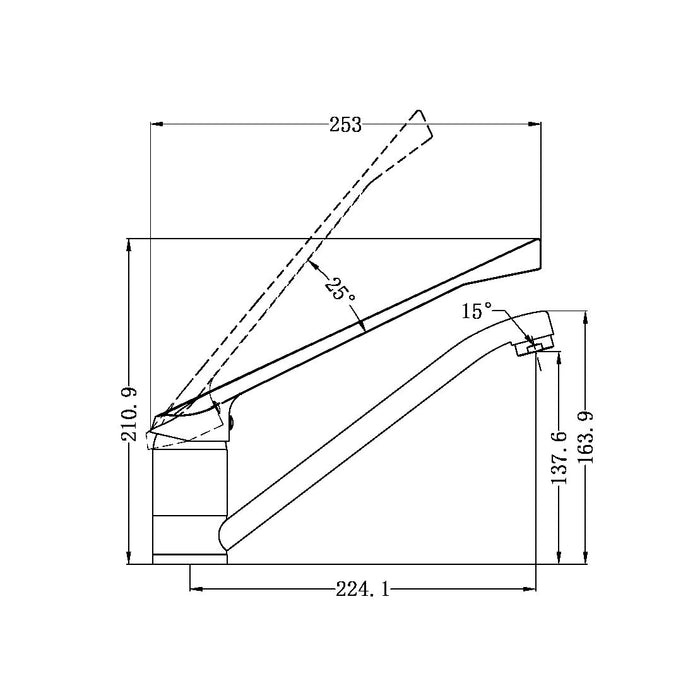 Nero Care Sink mixer Extended Handle