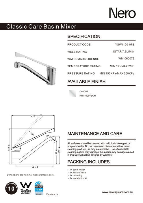 Nero Classic Shower Mixer with Divertor