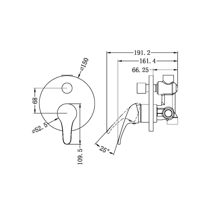 Nero Classic Shower Mixer with Divertor