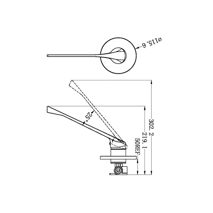 Nero Care Shower Mixer Extended Handle