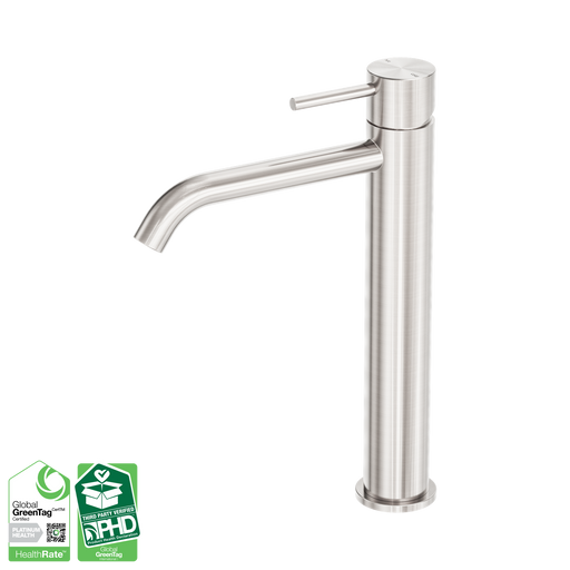 Nero Zen SS316L Tall Basin Mixer - Brushed Nickel