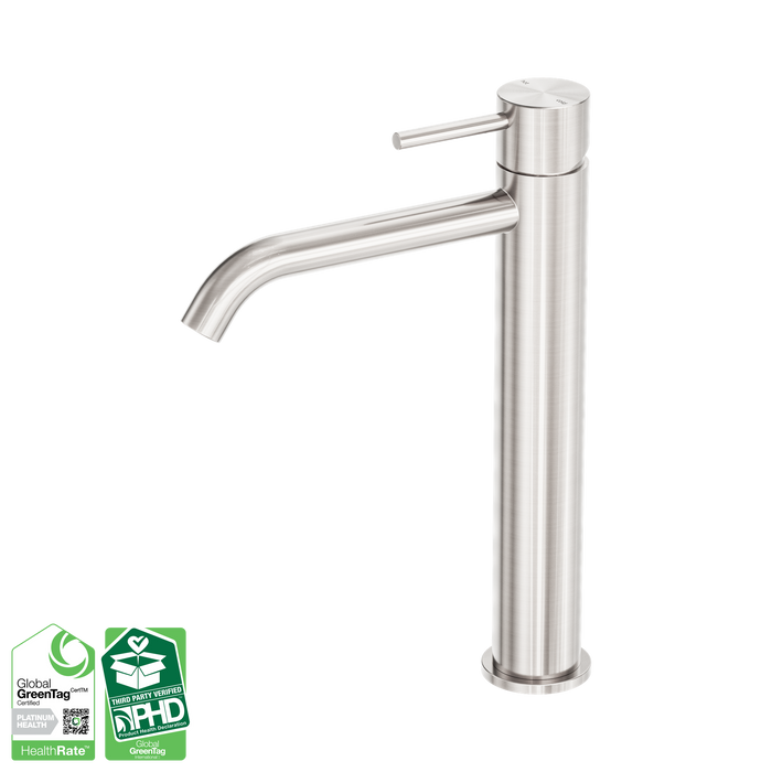 Nero Zen SS316L Tall Basin Mixer - Brushed Nickel