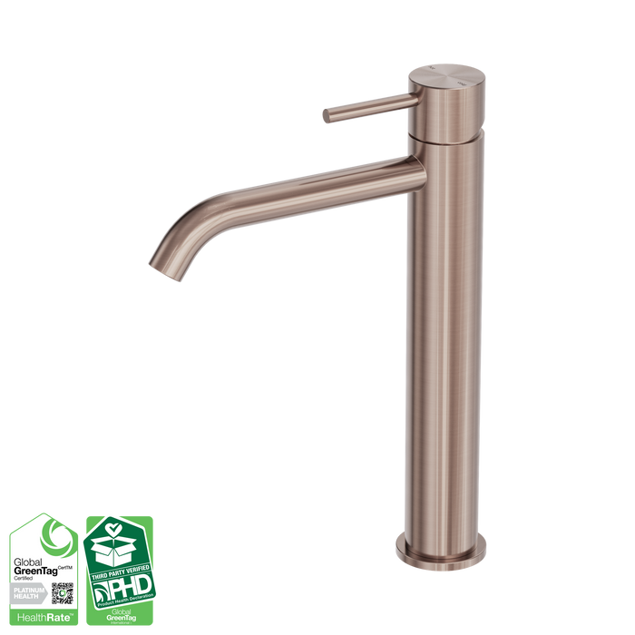 Nero Zen SS316L Tall Basin Mixer - Brushed Bronze
