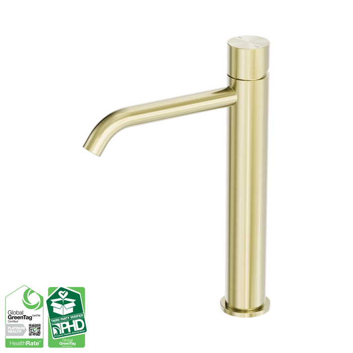 Nero Zen SS316L Tall Basin Mixer Handless - Brushed Gold