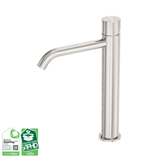 Nero Zen SS316L Tall Basin Mixer Handless - Brushed Nickel