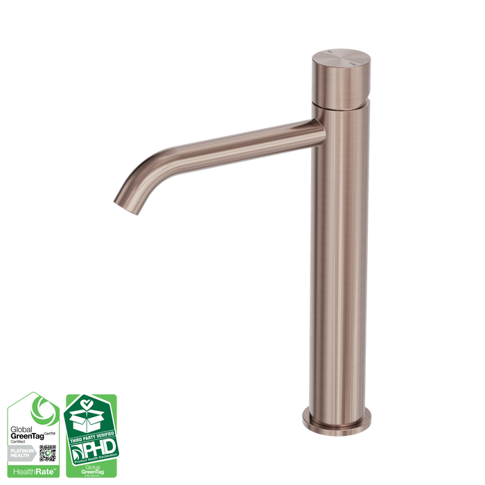 Nero Zen SS316L Tall Basin Mixer Handless - Brushed Bronze