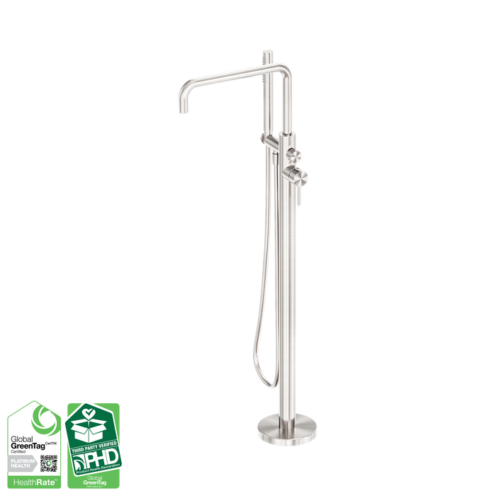 Nero Zen SS316L Freestanding Bath Mixer - Brushed Nickel