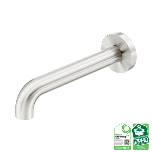 Nero Zen SS316L Round Basin/Bath Spout Only 185mm II - Brushed Nickel