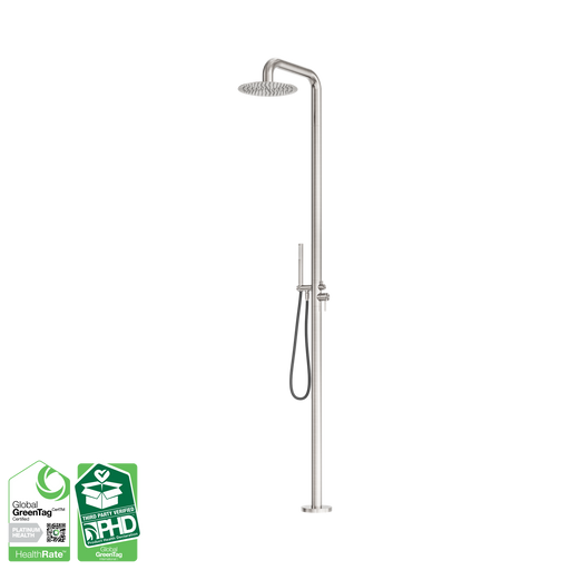 Nero Zen SS316L Outdoor Freestanding Shower Column - Brushed Nickel