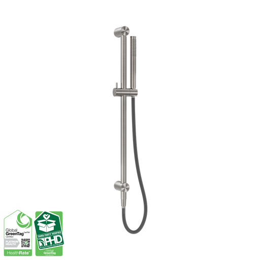 Nero Zen SS316L Shower Rail With Outdoor Shower Hose - Brushed Nickel