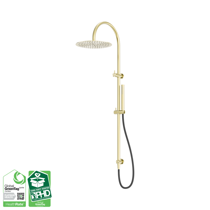 Nero Zen SS316L Twin Shower With Outdoor Shower Hose - Brushed Gold