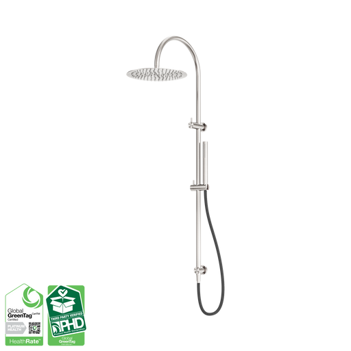 Nero Zen SS316L Twin Shower With Outdoor Shower Hose - Brushed Nickel
