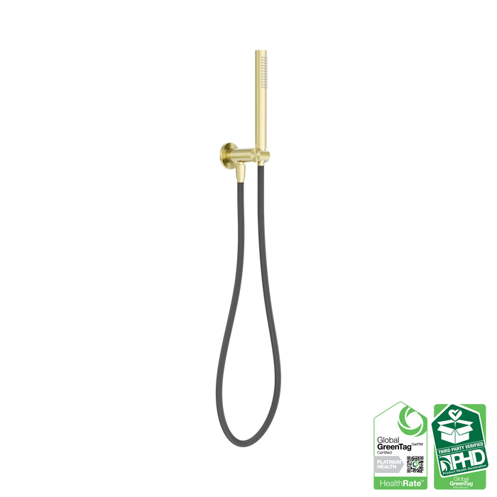 Nero Zen SS316L Shower On Bracket With Outdoor Shower Hose - Brushed Gold