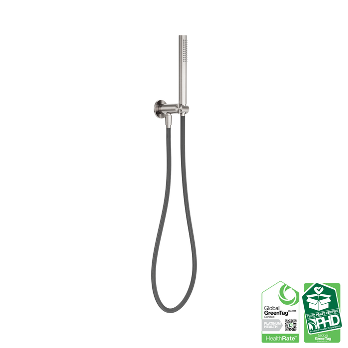 Nero Zen SS316L Shower On Bracket With Outdoor Shower Hose - Brushed Nickel