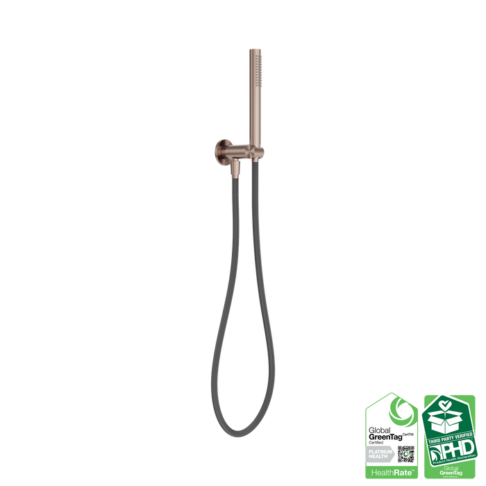 Nero Zen SS316L Shower On Bracket With Outdoor Shower Hose - Brushed Bronze