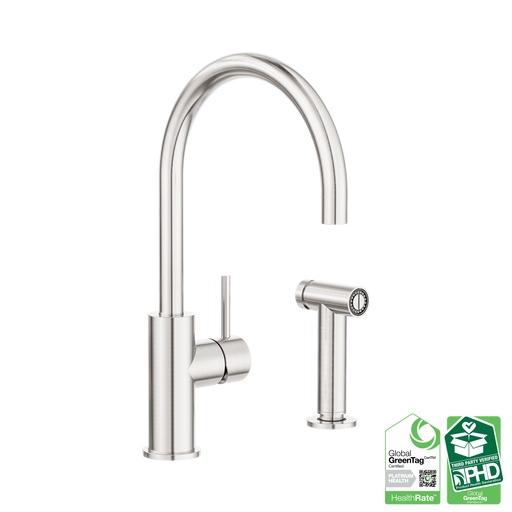 Nero Zen SS316L Kitchen Mixer With Hand Spray - Brushed Nickel