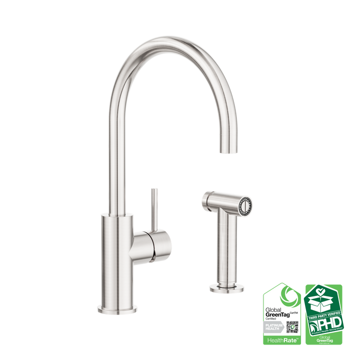 Nero Zen SS316L Kitchen Mixer With Hand Spray - Brushed Nickel