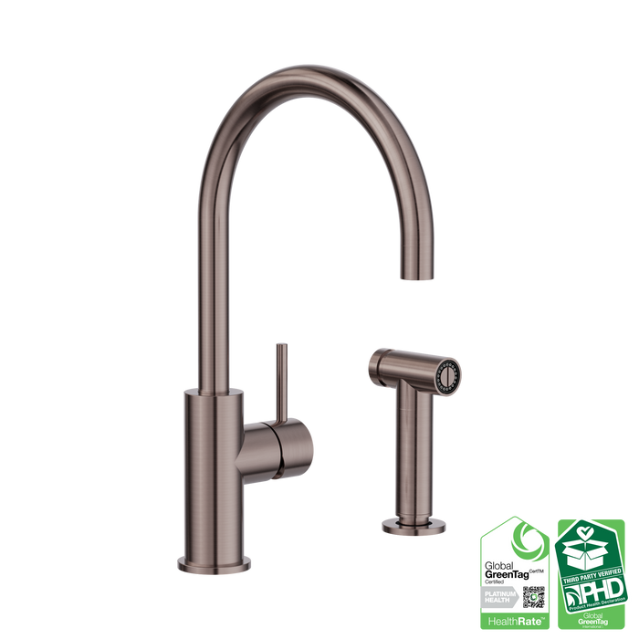 Nero Zen SS316L Kitchen Mixer With Hand Spray - Brushed Bronze