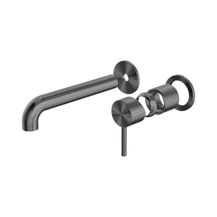 Nero Zen SS316L Wall Basin/Bath Mixer Separate Back Plate 185mm Spout Trim Kits Only - Graphite