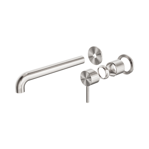 Nero Zen SS316L Wall Basin/Bath Mixer Separate Back Plate 230mm Spout Trim Kits Only - Brushed Nickel