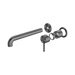 Nero Zen SS316L Wall Basin/Bath Mixer Separate Back Plate 230mm Spout Trim Kits Only - Graphite