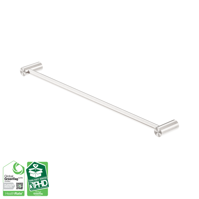 Nero Zen SS316L Single Towel Rail 600mm - Brushed Nickel