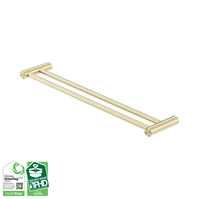 Nero Zen SS316L Double Towel Rail 600mm - Brushed Gold