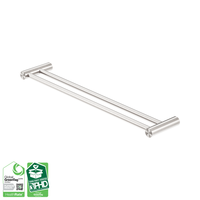 Nero Zen SS316L Double Towel Rail 600mm - Brushed Nickel